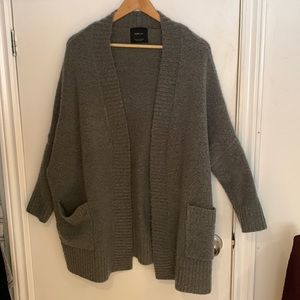 Gray Zara Knit Oversized Cardigan Size M
